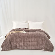 Edredão SEATTLE taupe em veludo 220x240cm,  Edredão SEATTLE taupe em veludo 220x240cm