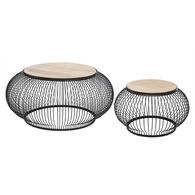 Conjunto de 2 mesas de centro GEN&Eacute;RIQUE pretas