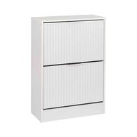 Sapateira Com Duas Gavetas Wave Branca Em MDF