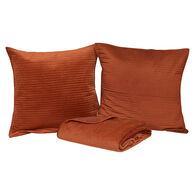 Colcha e 2 capas de almofada LILOU terracota 240x260cm,  Colcha e 2 capas de almofada LILOU terracota 240x260cm