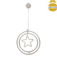 Coroa com figura natalícia com ventosa 41cm