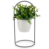 Planta artificial com suporte preto em metal 30cm