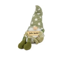 Gnomo sentado verde com bolinhas 74cm,  Gnomo sentado verde com bolinhas 74cm