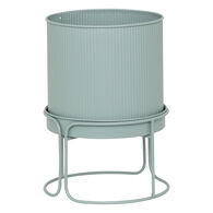 Floreira AZE em metal verde 27cm