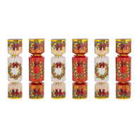 Conjunto de 6 crackers natal&iacute;cio vermelho 20cm