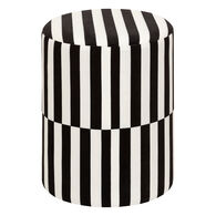 Pufe com riscas preto e branco 38cm