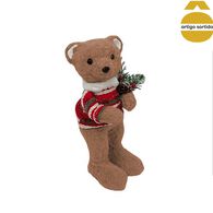 Figura de urso com cachecol de lã 28cm