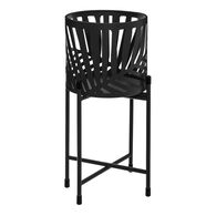 Vaso decorativo com folhas em metal com suporte,  Vaso decorativo com folhas em metal com suporte