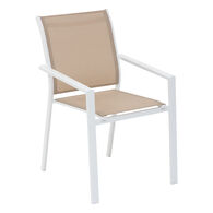 Cadeira com bra&ccedil;os ESSENTIA linho e branco