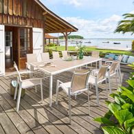 Mesa fixa IBAIA linho e branco 10 pessoas