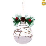 Bola de natal com arranjo natalício 12cm