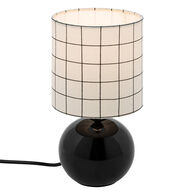 Candeeiro de mesa TIMEO  bola preto e branco em cer&acirc;mica