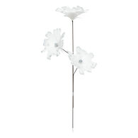 Haste flor pluma artifical branco 65cm