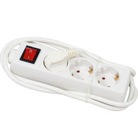 Extensão eléctrica branca com 3 tomadas com interruptor,  Extensão eléctrica branca com 3 tomadas com interruptor