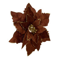 Flor poinsettia em veludo cobre 24cm