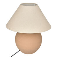 Candeeiro de mesa castanho em cer&acirc;mica 38cm