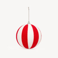 Bola de natal maxi com riscas 15cm