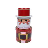 Lata pai natal vermelho em metal 25cm,  Lata pai natal vermelho em metal 25cm