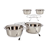 Conjunto de 2 comedouros em aço inoxidável 27,5cm,  Conjunto de 2 comedouros em aço inoxidável 27,5cm