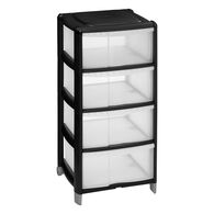 Módulo com 4 gavetas preto,  Módulo com 4 gavetas preto