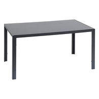 Mesa de exterior em a&ccedil;o e vidro temperado preto