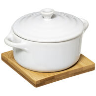 Tabuleiro com cocotte em bambu
