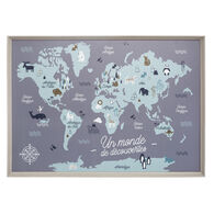 Quadro mapa mundo 50x70cm