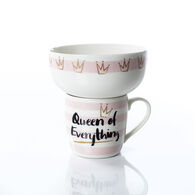 Conjunto de caneca e tigela queen