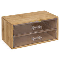 Organizador wc com 2 gavetas em bambu