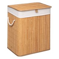 Cesto de roupa wc em bambu com tecido