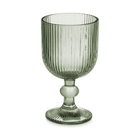 Copo de vinho riscas verde com p&eacute; 26cl