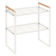 Estante de cozinha branco com 2 n&iacute;veis 37.5cm
