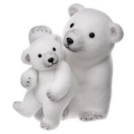 Urso com bebé branco 33cm