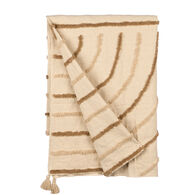 Manta riscas castanho 150x220cm