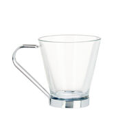 Ch&aacute;vena de caf&eacute; em vidro com pega de metal 8,5cl
