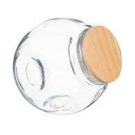 Frasco de vidro com tampa madeira 1,5