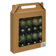 Conjunto 25 bolas de natal azul e verde 6cm