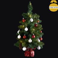 Árvore decorativa com acessórios e led 50cm