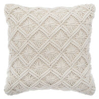 Almofada Macramé Cru 40x40cm,  Almofada Macramé Cru 40x40cm