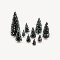 Conjunto de 10 &aacute;rvores decorativas efeito neve