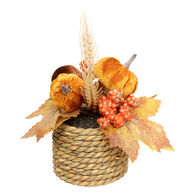 Vaso com folhas e abóboras,  Vaso com folhas e abóboras