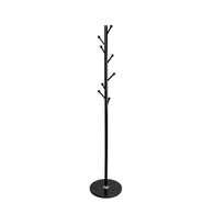 Cabide de pé com 8 ganchos preto e base em mármore 175cm,  Cabide de pé com 8 ganchos preto e base em mármore 175cm