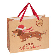 Saco oferta com c&atilde;o natalicio 26x12x32cm