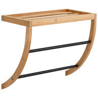 Toalheiro wc de mural preto em bambu com 2 barras,  Toalheiro wc de mural preto em bambu com 2 barras