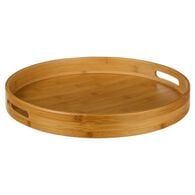 Tabuleiro redondo natural em bambu 40cm,  Tabuleiro redondo natural em bambu 40cm