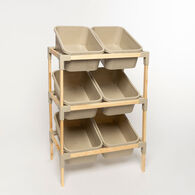 Estante com 6 organizadores bege