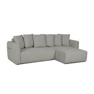 Sof&aacute; cama BERNA cinza com chaise longue