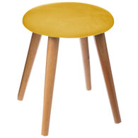 Tamborete De Veludo Mostarda Jude 