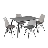 Conjunto De Mesa E 4 Cadeiras Cinza Sky