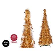 Árvore De Natal Com Fitas Dourado Mate 150cm,  Árvore De Natal Com Fitas Dourado Mate 150cm